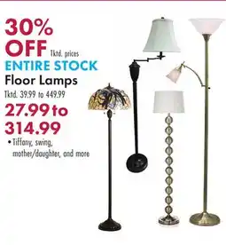 Boscov's ENTIRE STOCK Floor Lamps offer