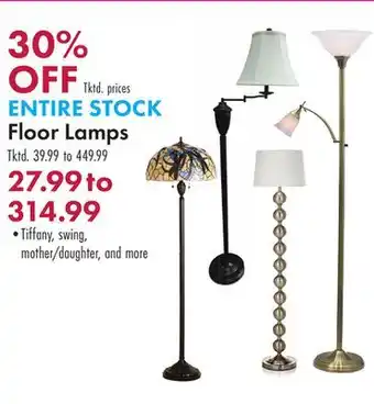 Boscov's ENTIRE STOCK Floor Lamps offer