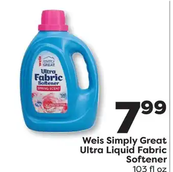 Weis Markets Weis Simply Great Ultra Liquid Fabric Softener offer