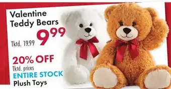 Boscov's ENTIRE STOCK Valentine Teddy Bears offer