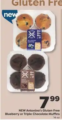 Weis Markets Antonina's Gluten Free Blueberry or Triple Chocolate Muffins offer