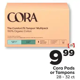 Weis Markets Cora Pads or Tampons offer