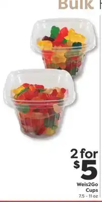 Weis Markets Weis2Go Cups offer