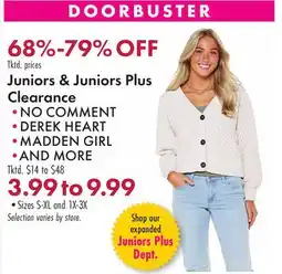 Boscov's Juniors & Juniors Plus Clearance offer