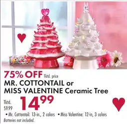 Boscov's MR. COTTONTAIL or MISS VALENTINE Ceramic Tree offer