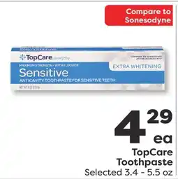 Weis Markets TopCare Toothpaste offer