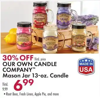 Boscov's OUR OWN CANDLE COMPANY Mason Jar 13oz. Candle offer