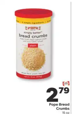 Weis Markets Pope Bread Crumbs offer