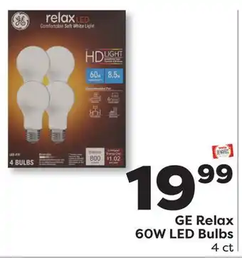 Weis Markets GE Relax 60W LED Bulbs offer