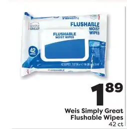 Weis Markets Weis Simply Great Flushable Wipes offer