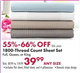 Boscov's 1800-Thread Count Sheet Set offer