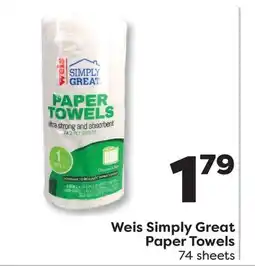 Weis Markets Weis Simply Great Paper Towels offer