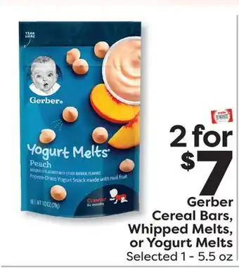 Weis Markets Gerber Cereal Bars, Whipped Melts, or Yogurt Melts offer