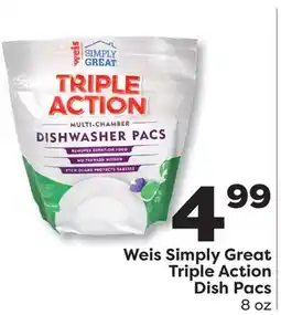 Weis Markets Weis Simply Great Triple Action Dish Pacs offer