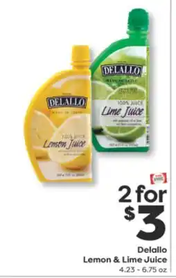 Weis Markets Delallo Lemon & Lime Juice offer