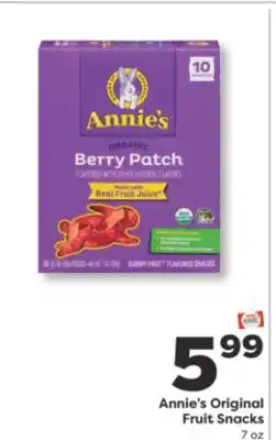 Weis Markets Annie's Original Fruit Snacks offer