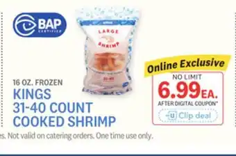 Kings Food Markets KINGS 31-40 COUNT COOKED SHRIMP offer