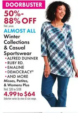 Boscov's ALL Winter Collections & Casual Sportswear offer