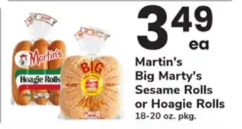 ACME Martin's Big Marty's Sesame Rolls or Hoagie Rolls offer