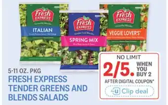 Kings Food Markets FRESH EXPRESS TENDER GREENS AND BLENDS SALADS offer