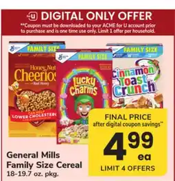 ACME General Mills Family Size Cereal offer