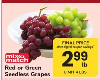 ACME Red or Green Seedless Grapes offer