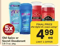 ACME Old Spice or Secret Deodorant offer