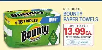 Kings Food Markets BOUNTY PAPER TOWELS offer