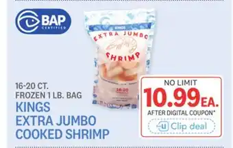 Kings Food Markets KINGS EXTRA JUMBO COOKED SHRIMP offer