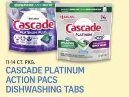 Kings Food Markets CASCADE PLATINUM ACTION PACS DISHWASHING TABS offer