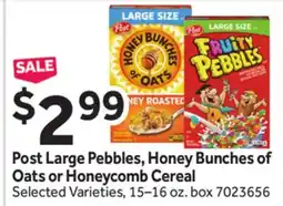 Stop&Shop Post Large Pebbles, Honey Bunches of Oats or Honeycomb Cereal offer