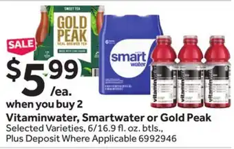 Stop&Shop Vitaminwater, Smartwater or Gold Peak offer