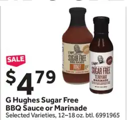 Stop&Shop G Hughes Sugar Free BBQ Sauce or Marinade offer