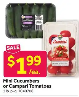 Stop&Shop Mini Cucumbers or Campari Tomatoes offer