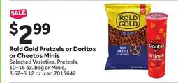 Stop&Shop Rold Gold Pretzels or Doritos or Cheetos Minis offer