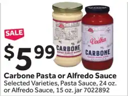 Stop&Shop Carbone Pasta or Alfredo Sauce offer