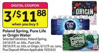 Stop&Shop Poland Spring, Pure Life or Origin Water offer