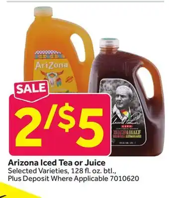 Stop&Shop Arizona Iced Tea or Juice offer