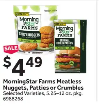 Stop&Shop MorningStar Farms Meatless Nuggets, Patties or Crumbles offer