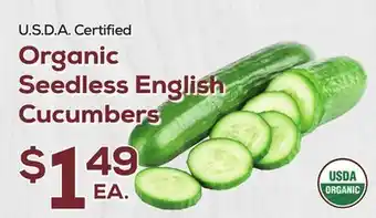 DeCicco & Sons Organic Seedless English Cucumbers offer