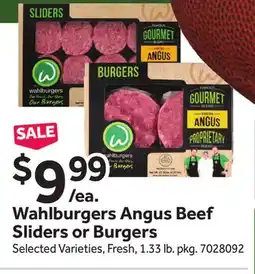 Stop&Shop Wahlburgers Angus Beef Sliders or Burgers offer