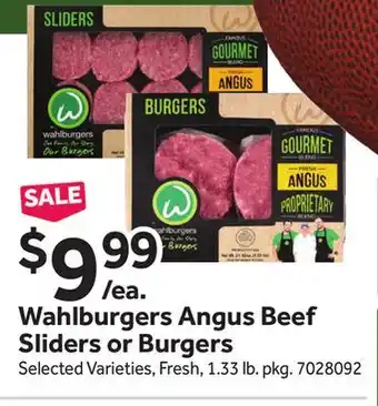 Stop&Shop Wahlburgers Angus Beef Sliders or Burgers offer