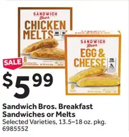 Stop&Shop Sandwich Bros. Breakfast Sandwiches or Melts offer