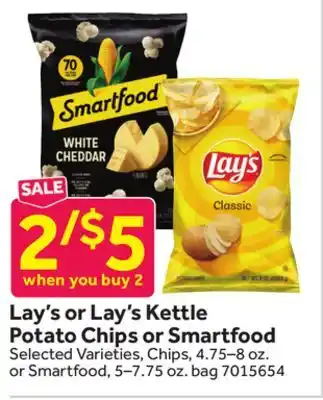 Stop&Shop Lay's or Lay's Kettle Potato Chips or Smartfood offer