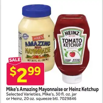 Stop&Shop Mike's Amazing Mayonnaise or Heinz Ketchup offer