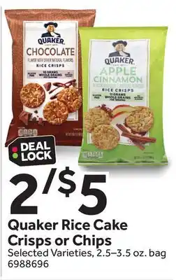 Stop&Shop Quaker Rice Cake Crisps or Chips offer