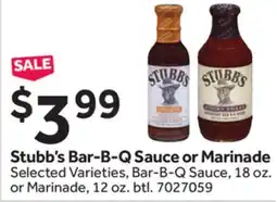 Stop&Shop Stubb's Bar-B-Q Sauce or Marinade offer