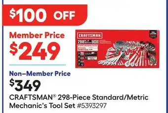 Lowe's 298-Piece Standard/Metric Mechanic's Tool Set offer