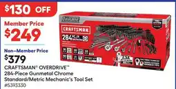 Lowe's CRAFTSMAN OVERDRIVE 284-Piece Gunmetal Chrome Standard/Metric Mechanic's Tool Set offer