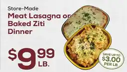 DeCicco & Sons Meat Lasagna or Baked Ziti Dinner offer